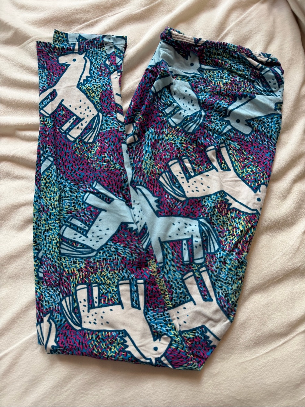 LuLaRoe Unicorn Leggings - Light Blue, Purple, Teal